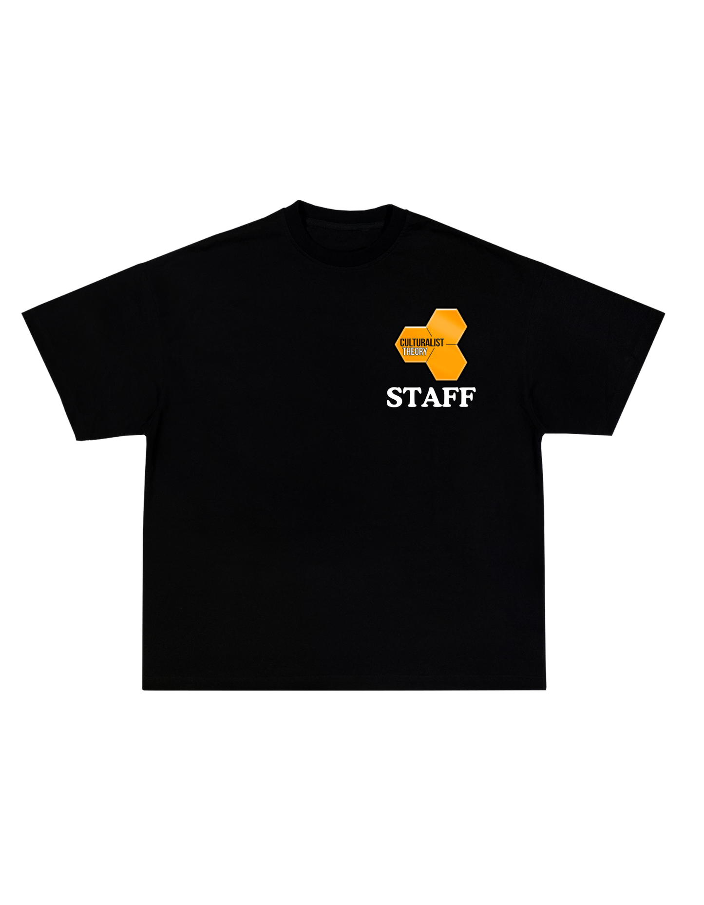 Culturalist Theory Logo + Staff Graphic on Black Short-Sleeved Tee