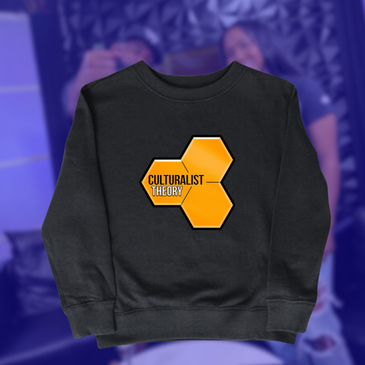 Culturalist Theory Oversized OG Logo on Black Crew Neck 